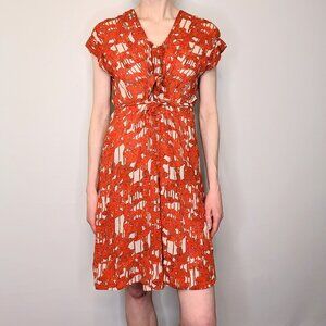 Orange 100% Silk Diane Von Furstenberg Summer Dress